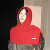 韩国气质针织连帽披肩女高领开叉斗篷毛线围脖高级感保暖冬季罩衫