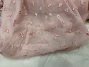 小众设计款 甜美粉色欧根纱时装布料 精致立体蝴蝶绣花面料 裙 装
