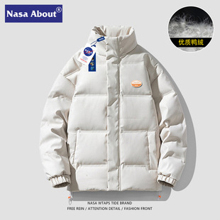 NASA2024冬季立领羽绒服男款冬季加厚保暖情侣冬装外套潮