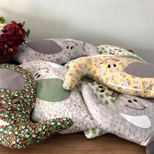 大厂供商场剩余纯棉纱布卡通形状荞麦枕头儿童枕小学生枕头可拆卸