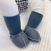婴儿鞋子棉鞋袜子一体0-6-12月软底宝宝冬鞋加绒婴幼儿学步秋冬季