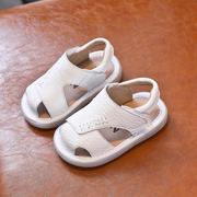 真皮宝宝凉鞋男宝0-1-3岁夏季婴幼儿软底Q学步鞋2女童防滑鞋