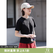 德玛纳白色短袖t恤女装2024夏季体恤小众设计感减龄甜辣上衣