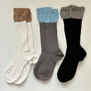 袜子女韩版东大门设计感堆堆袜网纱拼接口假两件小众ins小腿长袜