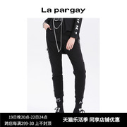 Lapargay纳帕佳春季女装黑色裤子个性时尚女裤运动裤休闲裤潮