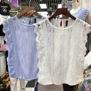 夏季韩版蕾丝娃娃领纯棉短袖，t恤宽松休闲显瘦女装上衣小衬衫