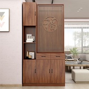 新中式客厅隔断柜简约现代玄关，柜入户置物柜，进门装饰实木创意鞋柜