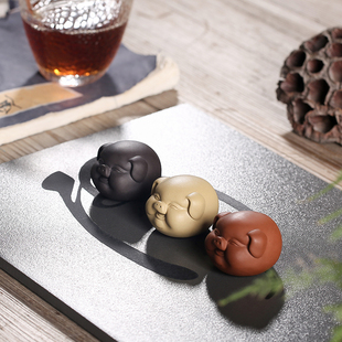 创意紫砂个性茶宠摆件可养招财小福猪茶具摆设饰品茶台配件小玩件