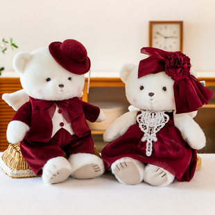 婚纱熊结婚(熊结婚)泰迪熊，公仔压床布娃娃一对玩偶，520礼物订婚送新人婚房