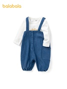 巴拉巴拉男童秋装套装，婴儿衣服宝宝两件套背带裤，洋气时尚可爱精致