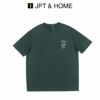 JPTHOME23夏棉麻系列男士合体版型几何图案短袖牛津麻圆领T恤