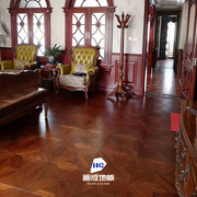 健康环保大自然拉丝复古橡木，拼花地板中式风格正方形实木复合地板