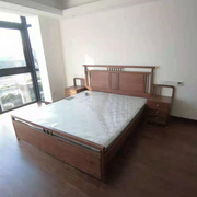新中式双人床现代全实木黑胡桃木家用主卧原木1.8米2大床卧室家具