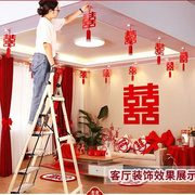 喜字灯笼壁挂婚房门口装饰走廊挂饰结婚场景，布置大红灯笼婚庆用品