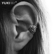 YUKI男士925纯银耳夹羽毛耳饰品INS耳骨夹潮男女无耳洞耳饰品气质
