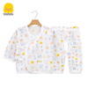 黄色小鸭新生儿内衣套装夏季纯棉纱布薄款0-3个月宝宝衣服和尚服