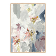 手绘抽象油画玄关餐厅装饰画，现代简约北欧风格花卉挂画繁花似锦