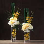室内装饰花卉餐桌花瓶，仿真花套装假花摆件客厅，混合式插花摆设