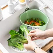 日本进口ASVEL 三角洗菜篮 厨房洗菜盆塑料家用蔬菜水果篮沥水盆