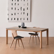 jolor意式现代简约意大利岩板实木桌长方形，西餐桌小户型
