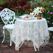 蕾丝桌布防水布艺欧美法式轻奢户外圆桌餐垫长茶几台布