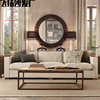 美式简约新古典复古麻布沙发 客厅1+2+3组合布沙发软靠背铆钉沙发