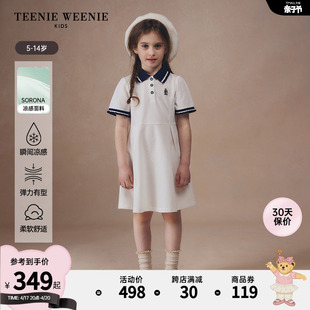 TeenieWeenie Kids小熊童装24夏季女童索罗娜凉感翻领连衣裙