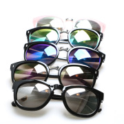 太阳镜2023水银反光墨镜，男女情侣明星款，眼镜潮复古炫彩眼镜