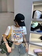 卡通印花T恤女ins2023夏季韩版短袖高腰显瘦修身短款上衣潮