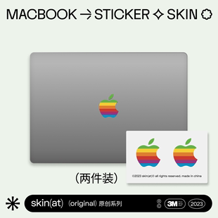 skinat适用于苹果贴膜macbooklogo贴笔记本保护膜苹果logo贴纸mac贴保护套，彩贴苹果标志保护贴不留胶
