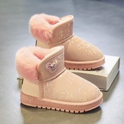 女童鞋冬季加绒加厚大棉鞋防水防滑女孩宝宝儿童雪地棉靴子
