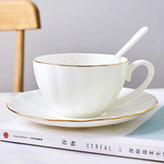 景德镇骨瓷咖啡杯套装陶瓷欧式简约下午茶茶具家用杯碟金边咖啡杯