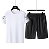 体育运动套装男生夏季短袖短裤休闲两件套健身服夜跑跑步速，干t恤