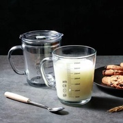 刻度牛奶杯微波炉可加热玻璃杯水杯豆浆杯外带密封酸奶杯紫燕麦杯