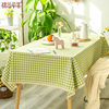 绿格子餐桌布免洗防油防水茶几桌布，tpu布艺轻奢高级感书桌布定制