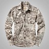 美式沙漠迷彩衣长袖衬衫外套，工装军旅衬衣，修身多口袋上衣户外军事
