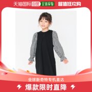 日本直邮branshes儿童款网购限定波点格纹条纹，袖泡泡连衣裙舒适