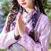满庭芳/织锦缎上衣女士立领长袖 藏族传统藏装衬衣春秋季复古绣花