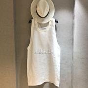欧洲站2023白色夏季女装，棉麻纯色休闲宽松潮欧货中长款背心连衣裙