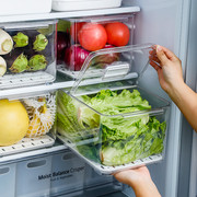 特大容量冰箱收纳盒食品级pet水果，蔬菜冷藏沥水保鲜盒整理盒子