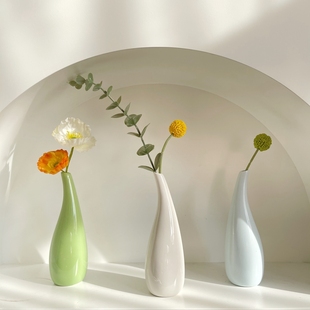 ins北欧陶瓷花瓶干花插花花瓶，客厅餐桌家居装饰品摆件拍照道具