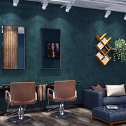 美式复古墨蓝色3D墙纸硅藻泥北欧高级感服装店美容院店背景墙壁纸