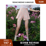 teenieweenie小熊奥莱&awaylee联名夏季少女甜美褶皱碎花短裤