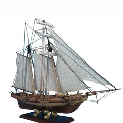 摆件木制品套件新港号船模型玩具