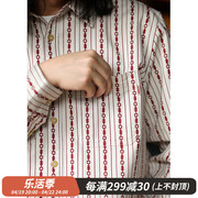 纳瓦霍美式复古印花灯芯绒衬衫 阿美咔叽纯棉水洗衬衣MBBCAR窄幅