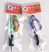韩国工艺圆珠笔，可爱小人笔软陶笔，民俗工艺笔登山纪念品