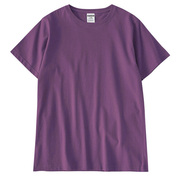 紫色中长款t恤女短袖宽松大码纯棉小圆领体恤BF风夏装半袖上衣潮