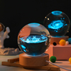 发光水晶球太阳系星空宇宙玻璃球，桌面小摆件卧室装饰品生日礼物女