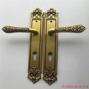 纯铜欧式门锁别墅复古机械磁力门锁实芯把手锁房门静音精铸铜锁