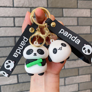 可爱熊猫竹子钥匙扣，功夫熊猫造型，宠物呆萌包包挂件钥匙链